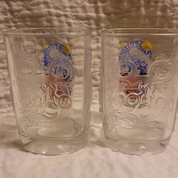 Disney Mickey Mouse Glass Tumblers. McDonald's 2000 Collection Set of 2. Nice! - Picture 8 of 8